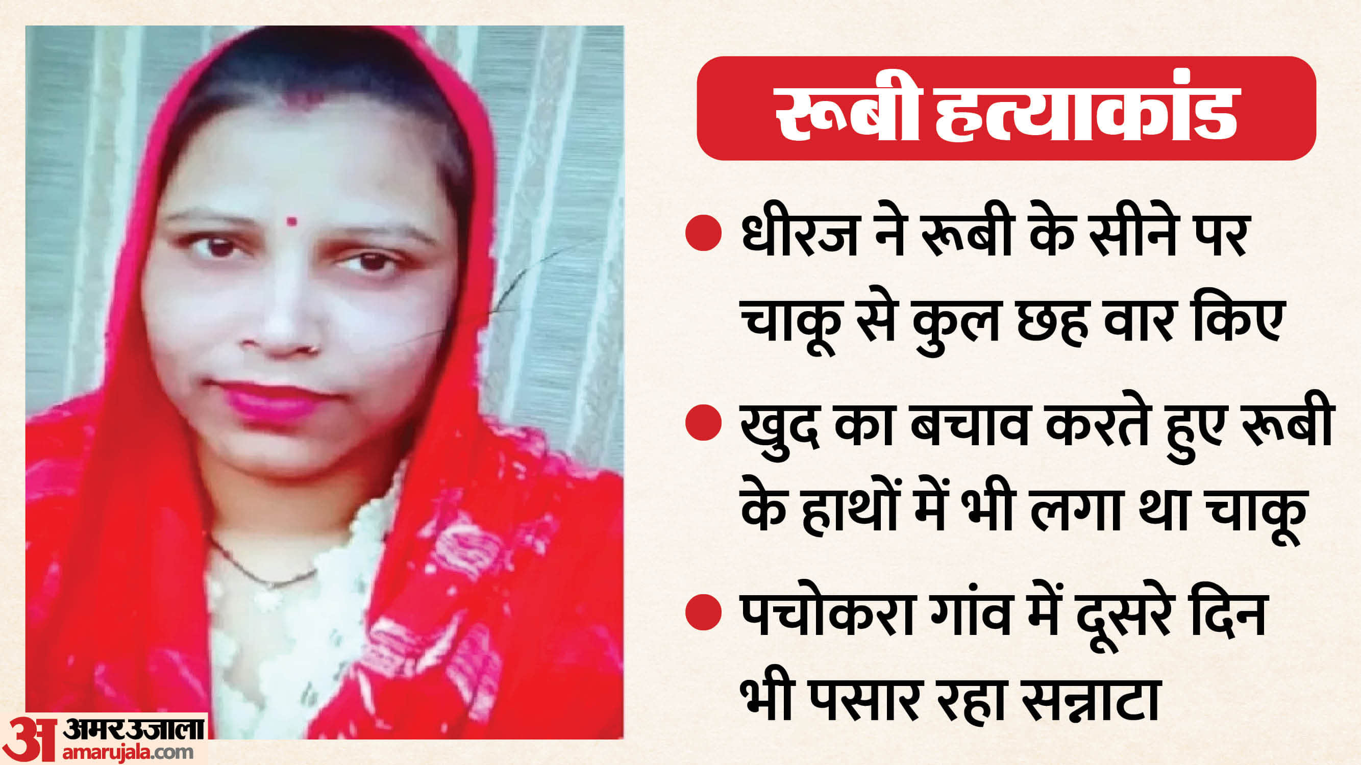 Amroha Crime news Ruby was stabbed four times in chest with a vegetable knife