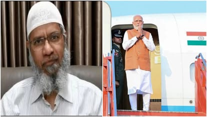 जाकिर नाइक और पीएम मोदी।