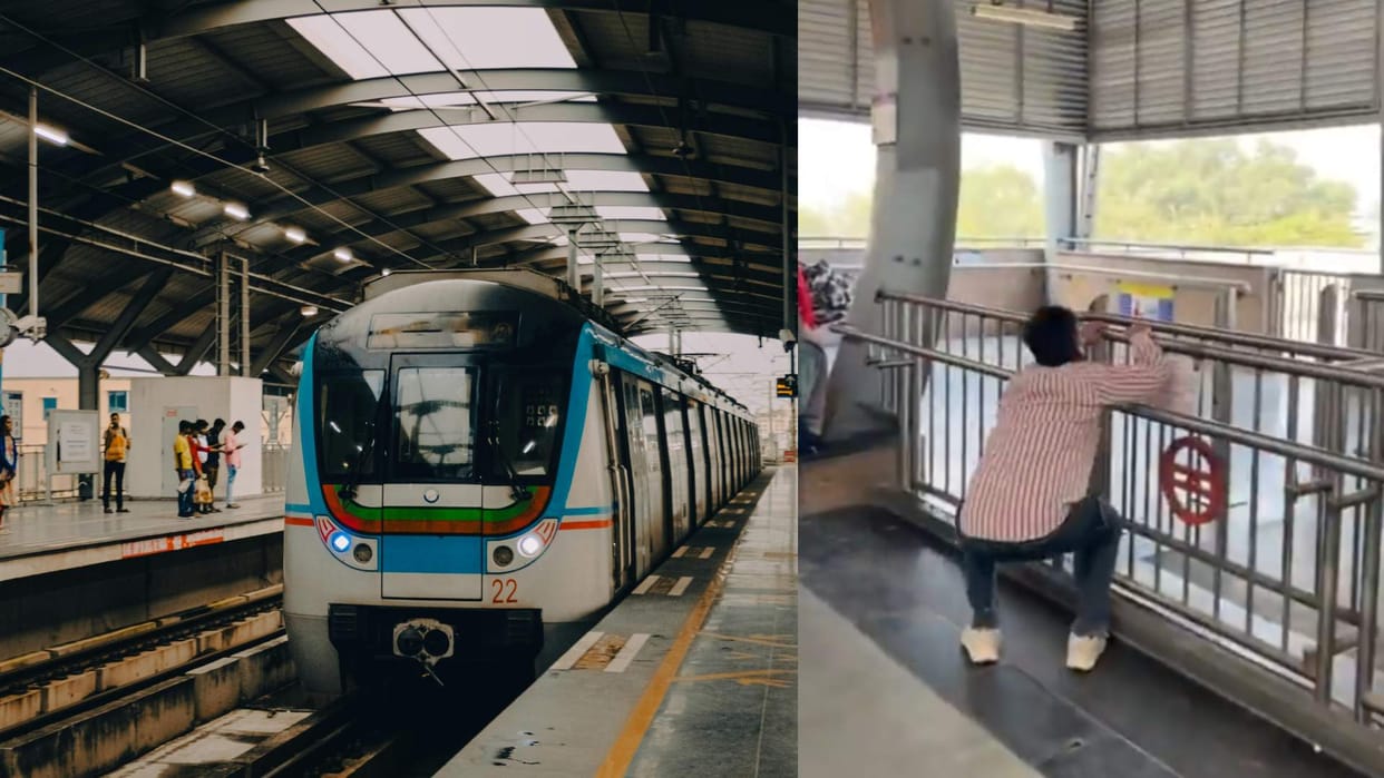 Man made a reel at delhi metro station people were scared after seeing the strange behavior video goes viral