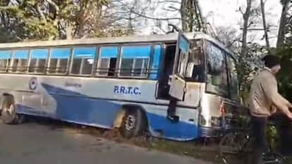 PRTC bus involved in an accident in Nabha bus went off the road while trying to avoid another vehicle