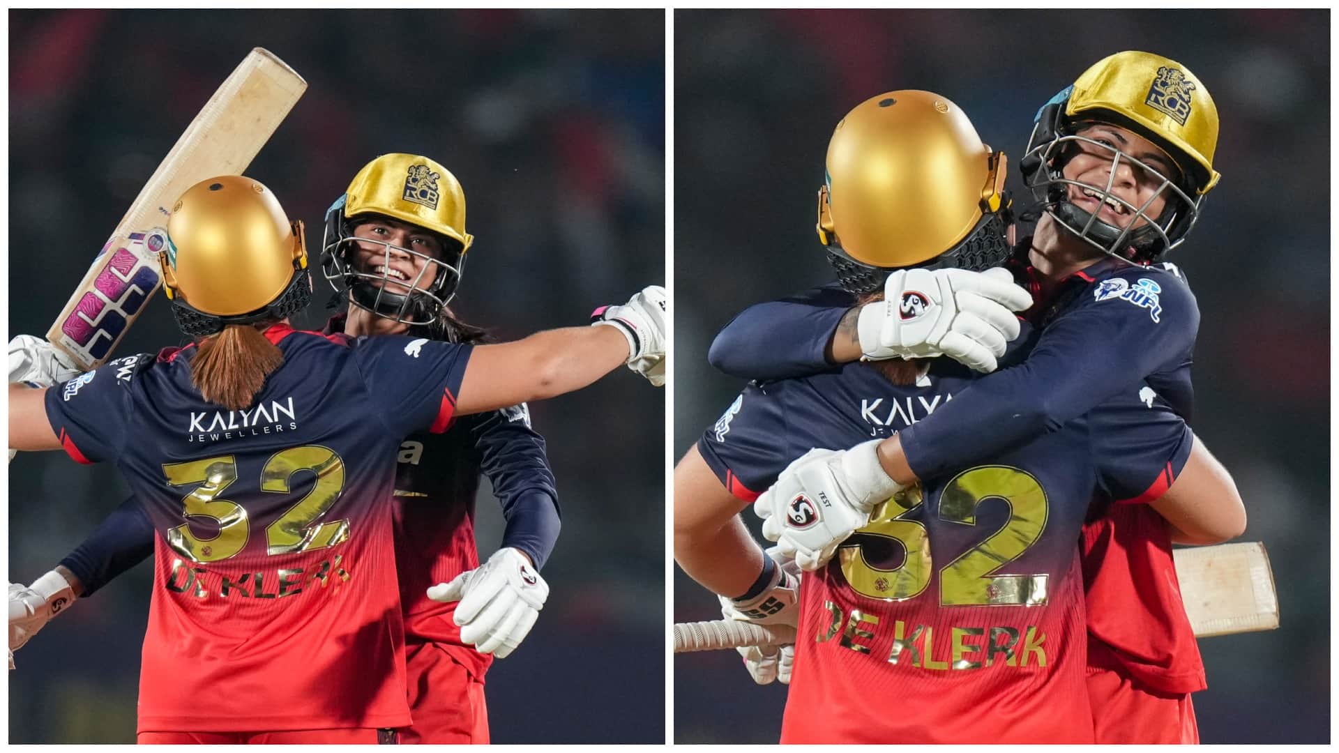 WPL 2026 Final Photos: Linsay Smith Sits on Lauren Bell and Georgia Wareham Lap as RCB Celebrate Title Triumph