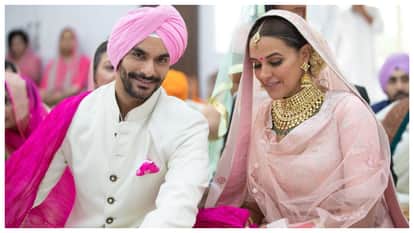 neha dhupia wishes her husband angad bedi on his 43rd birthday funny video viral