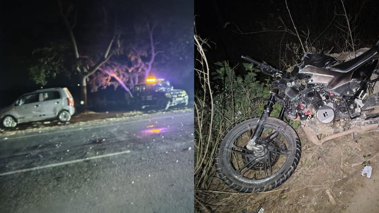 Two friends riding bike died after being hit by unknown vehicle in Bulandshahr