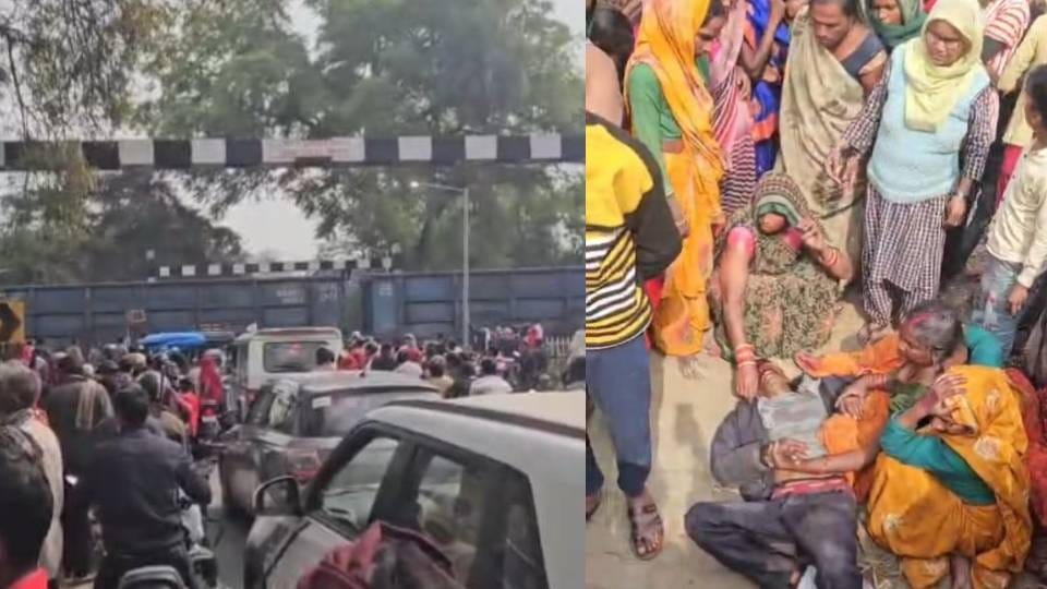 young man leg was amputated after being hit by train in Sitapur