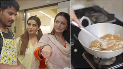 Bhojpuri Actress Akshara singh Cooking Halwa with her parents in recent Episode of cooking Vlog Chattar Pattar