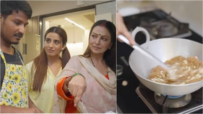 Bhojpuri Actress Akshara singh Cooking Halwa with her parents in recent Episode of cooking Vlog Chattar Pattar