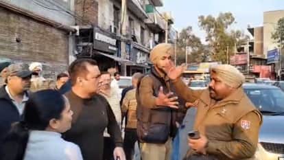 Dispute over car parking in Amritsar policeman slapped man see video