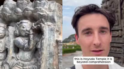 australian man claimed that telescope carved into karnataka hoysala temple stonework shares video