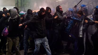 Anti-Olympics protest in Italy Milan turns violent as Italy probes suspected railway sabotage News In Hindi