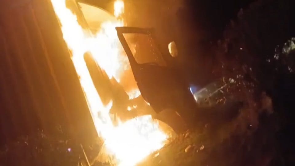 A short circuit in the container cabin caused a fire