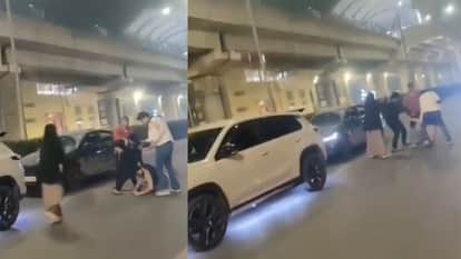 viral Video of youth beating young man in Fortuner in Gurugram