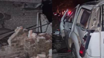 road accident in Samoh car collides with house youth injured