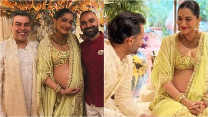 Pregnant Sonam Kapoor flaunted her baby bump in a beautiful lime green lehenga In her baby shower