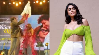 Amid Love Affair With Dhanush Siddhant Chaturvedi Showers Flowers On Mrunal Thakur Video Viral