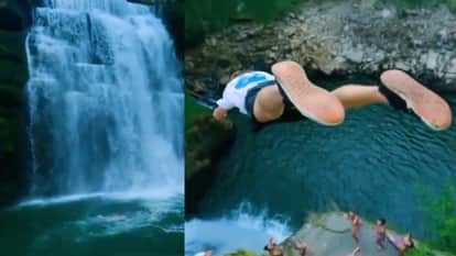 Man leapt from 27 meters and fell straight into the river people shocked to see the viral video