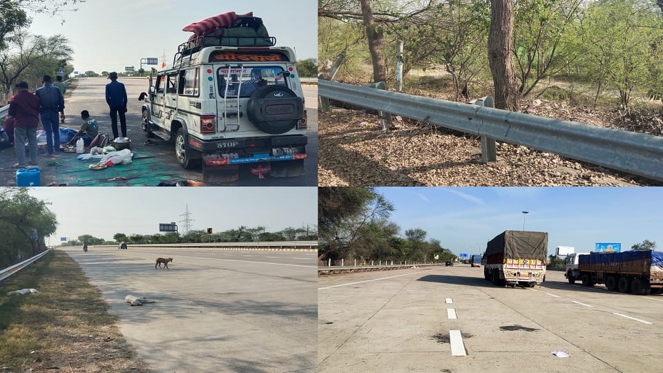 drivers were seen eating and resting on yamuna expressway after accident