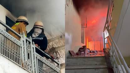 Fire breaks out in shoe warehouse in Agra