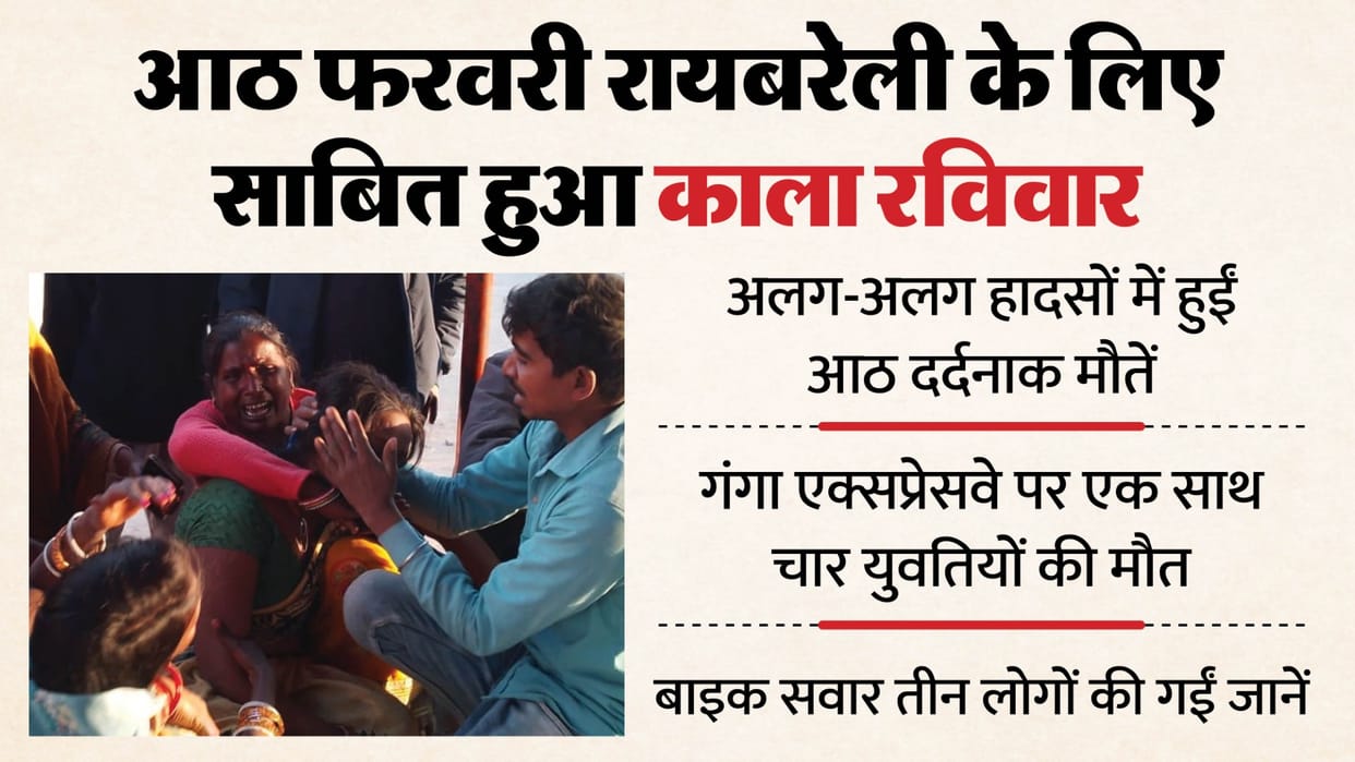 UP: February 8th turned out to be a dark Sunday for Rae Bareli, with eight deaths in separate accidents; four