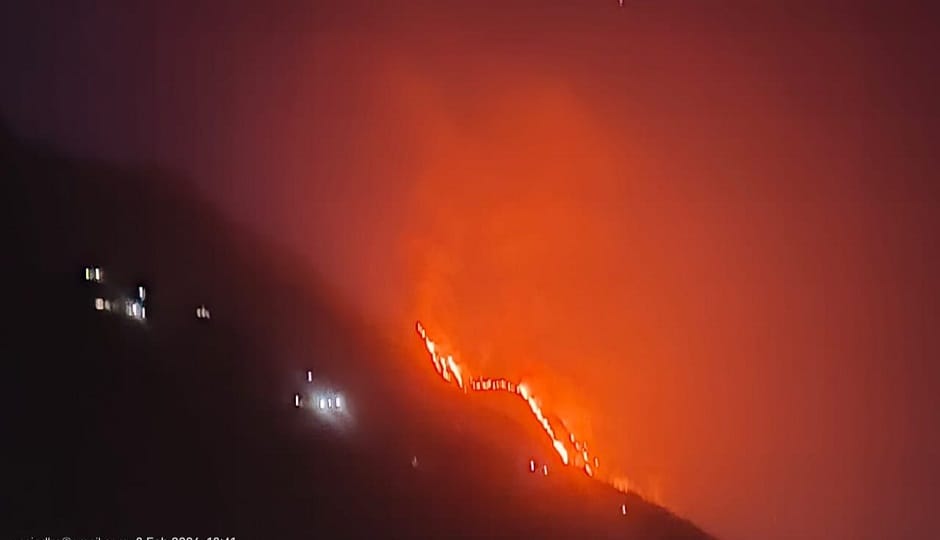 A massive fire raged in the forests of Bangapani, the forest department was unaware