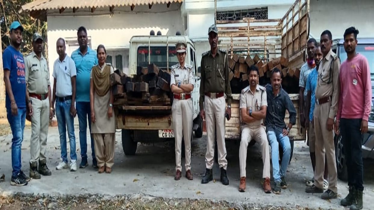 Forest department takes action against illegal timber cutting in Geedam, seizing 1,600 cubic meters of wood.