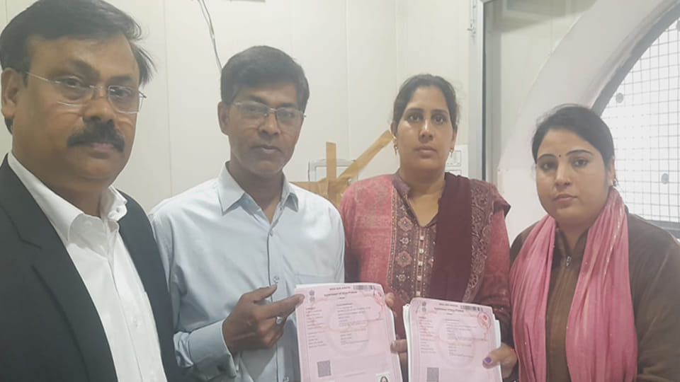 Tears welled up as the wives of martyrs from the Pulwama attack received land seven years ago