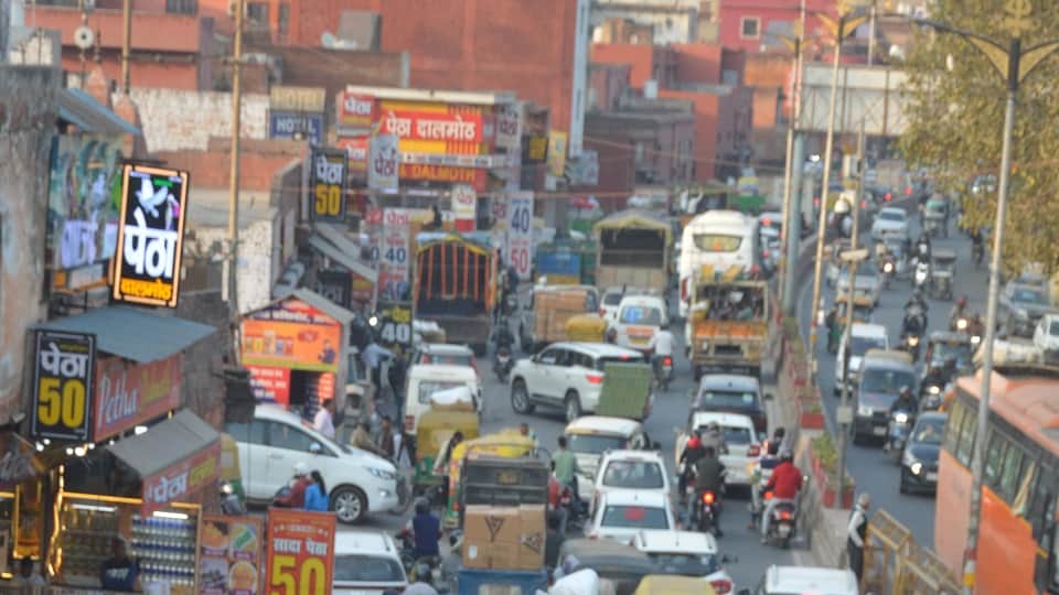 Traffic jam caused by diversions for Kailash Mela