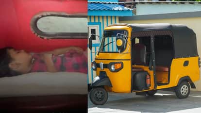 Auto driver single father daughter Little girl was seen sleeping in a moving auto video goes viral