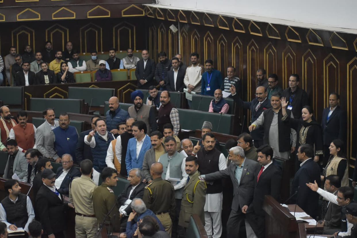 Jammu and Kashmir Assembly witnessed noisy scenes for the second day on Wednesday