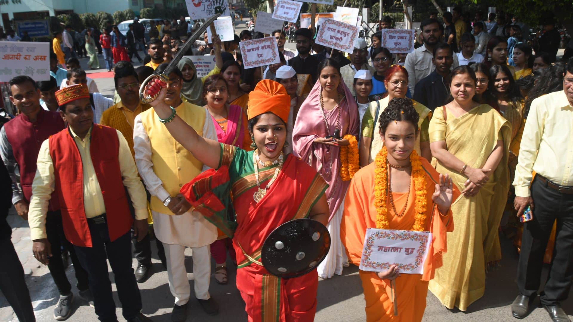 Mahatma Gandhi Kashi Vidyapith 106th foundation day procession with attractive tableaux taken out