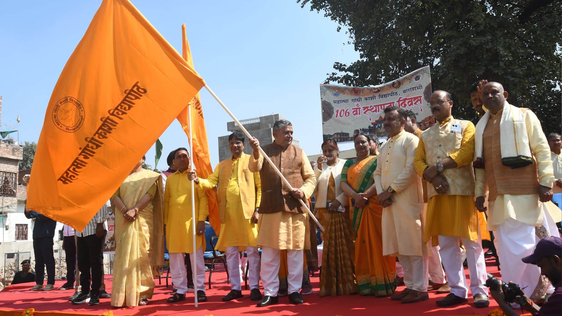 Mahatma Gandhi Kashi Vidyapith 106th foundation day procession with attractive tableaux taken out