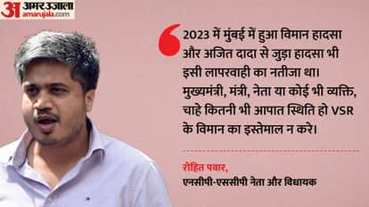 NCP-SCP leader Rohit Pawar alleges VSR planes are not safe also questions DGCA News In Hindi