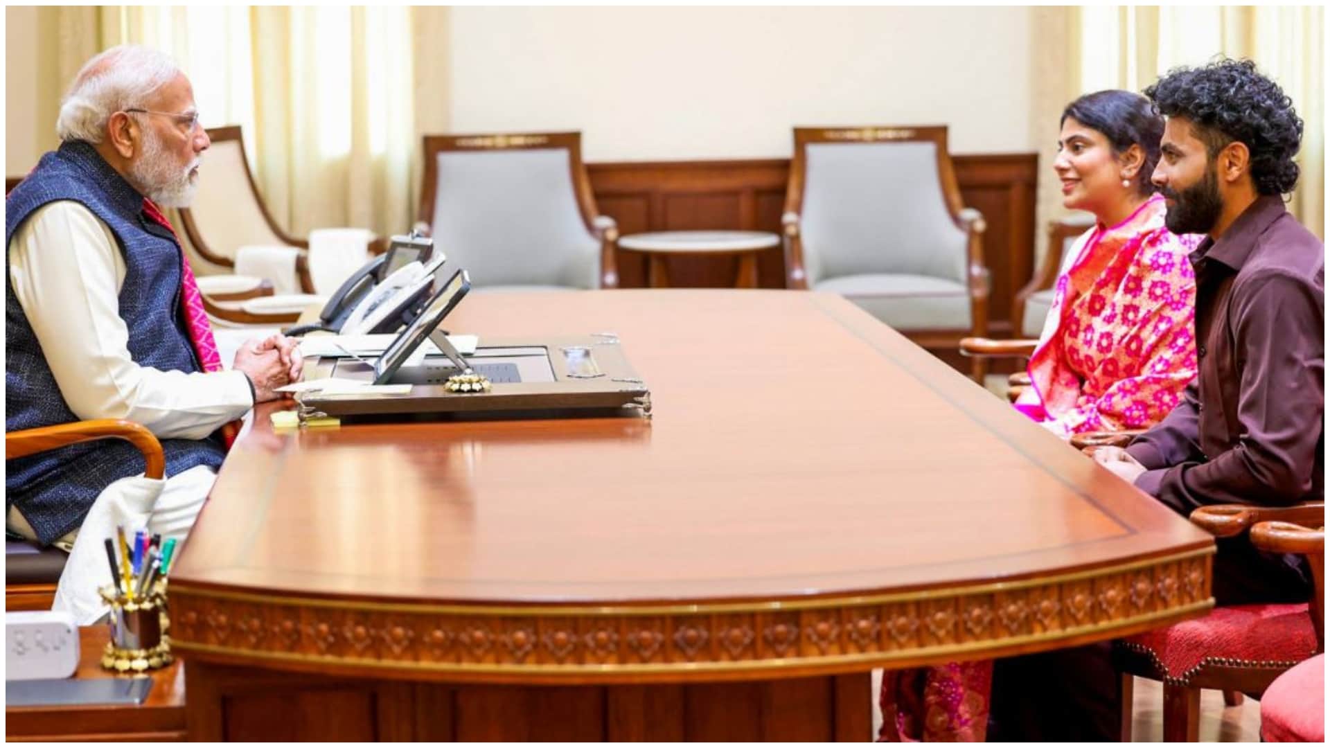 Ravindra Jadeja, Rivaba Meet PM Modi; Call It A Moment Of Pride