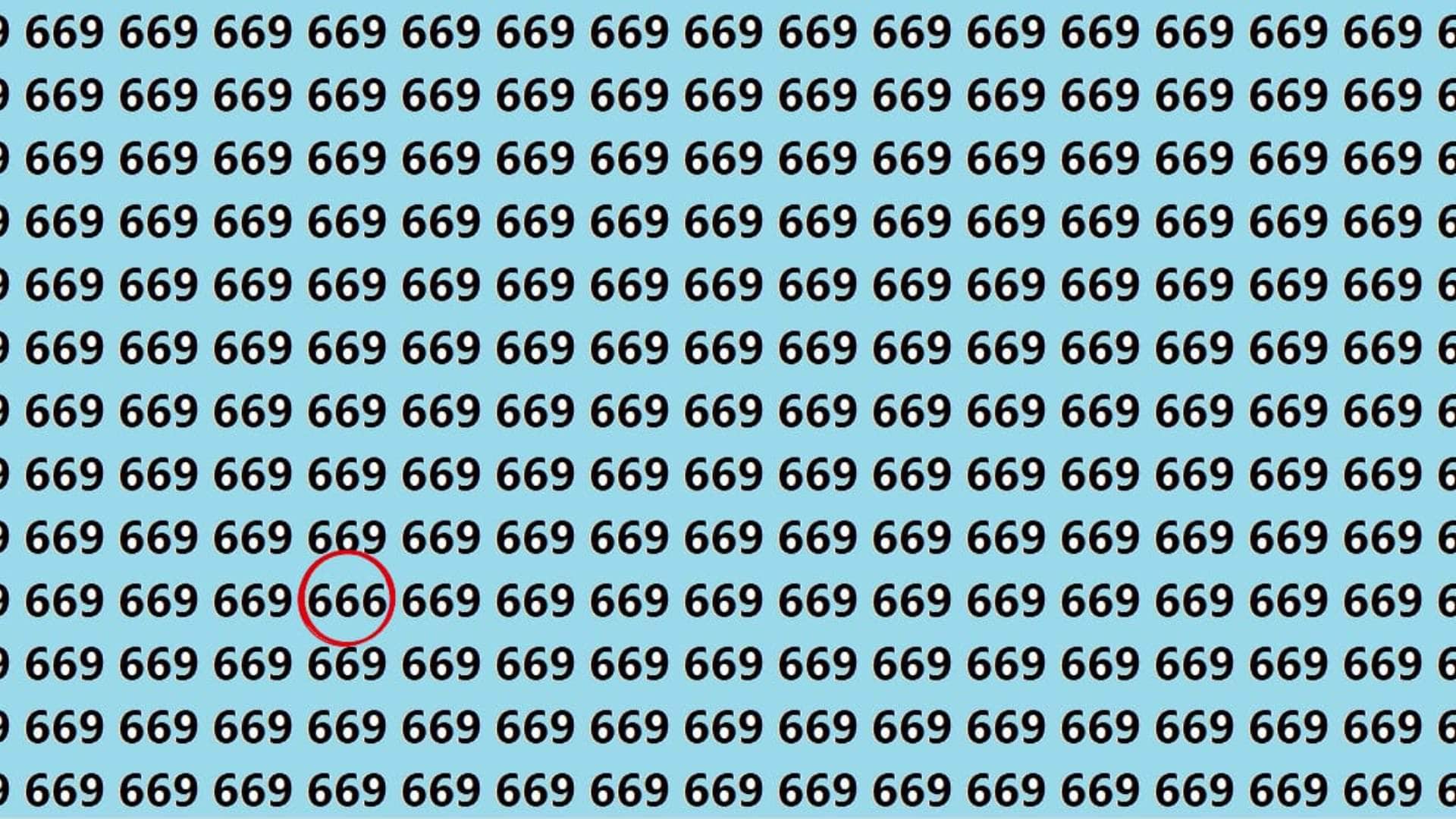 Optical Illusion Iq Test Brain Test If You Have Hawk Eyes Then Find 666 In 15 Seconds