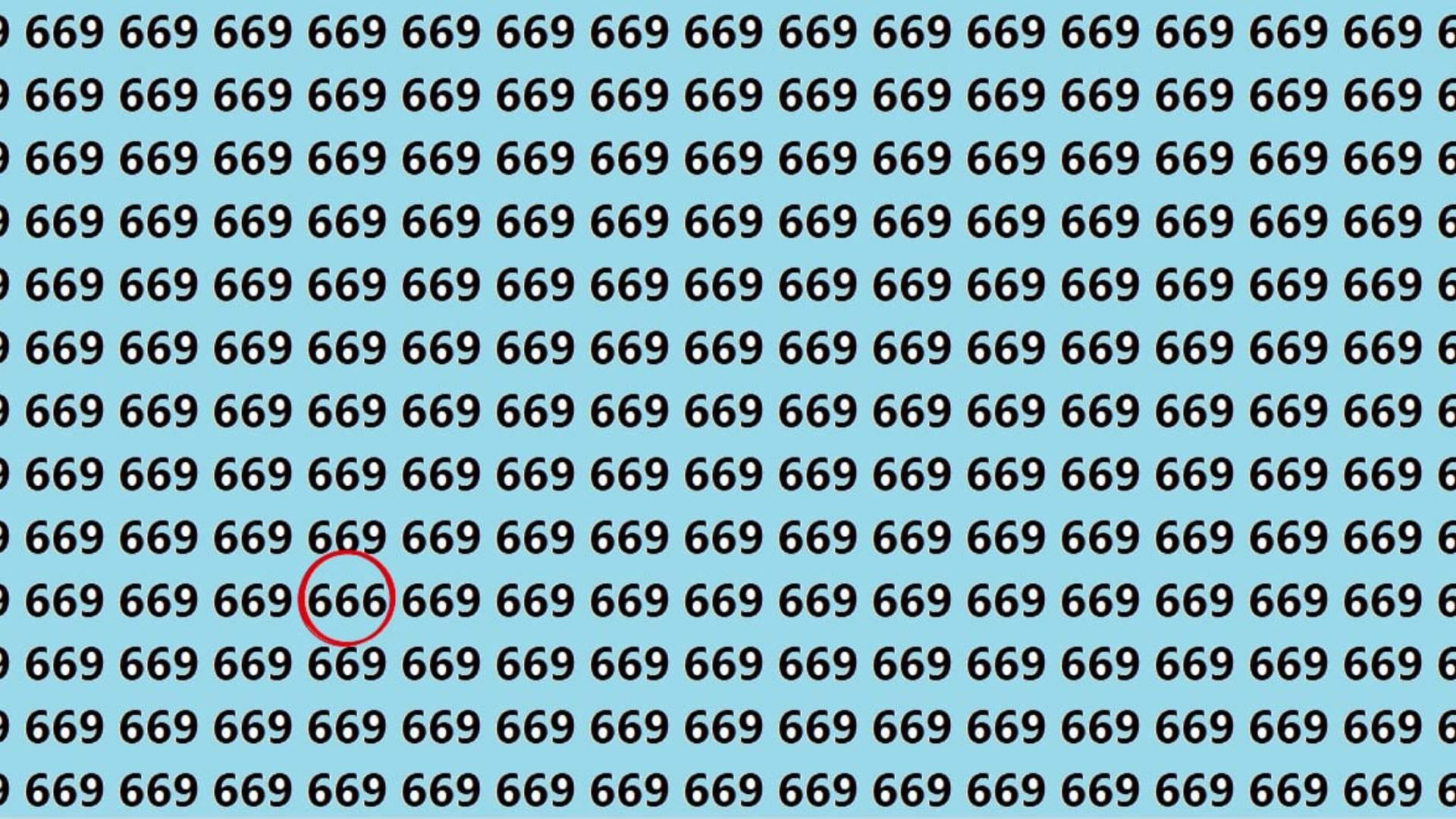 Optical Illusion Iq Test Brain Test If You Have Hawk Eyes Then Find 666 In 15 Seconds