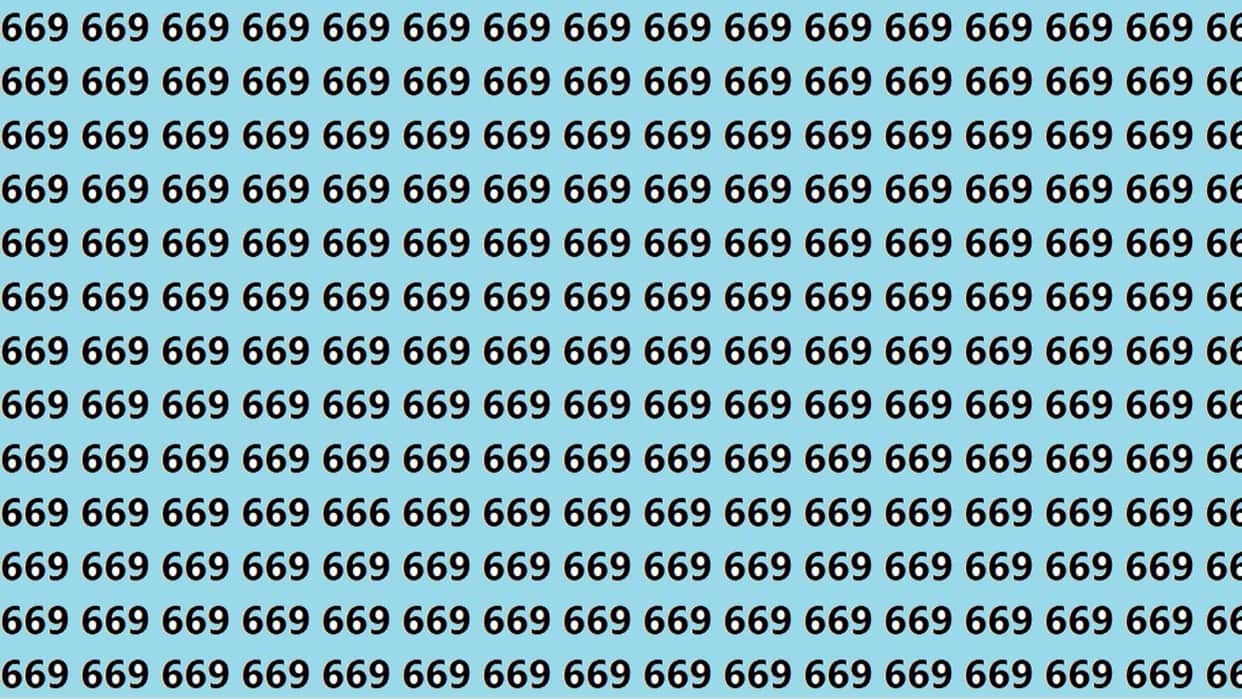 Optical Illusion Iq Test Brain Test If You Have Hawk Eyes Then Find 666 In 15 Seconds