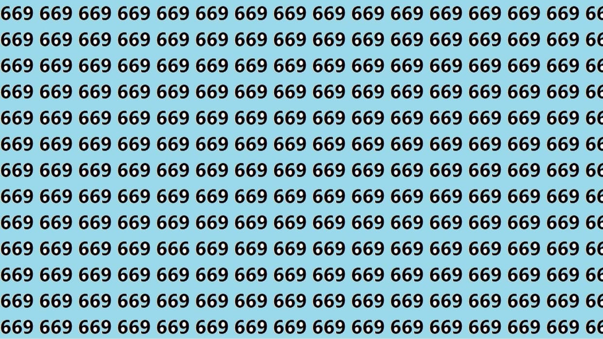 Optical Illusion Iq Test Brain Test If You Have Hawk Eyes Then Find 666 In 15 Seconds