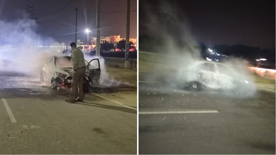 The accused set the car on fire in Rohtak