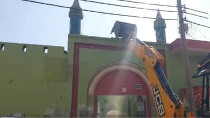 Bulldozer action taken on illegal madrasa in Sambhal built on government land