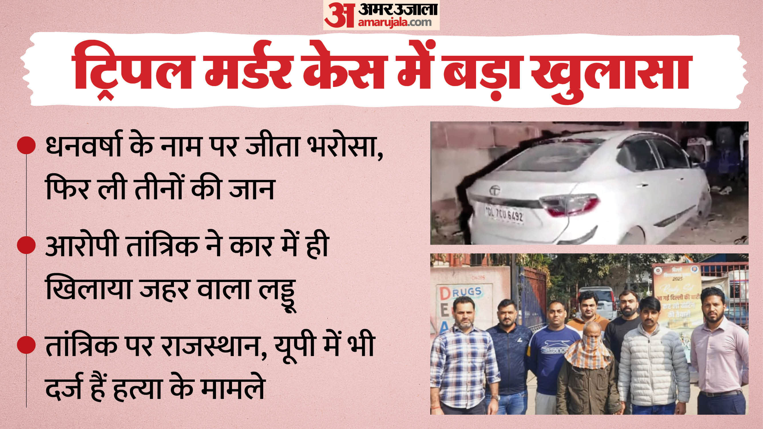 Delhi Triple Murder Tantric Arrested for Luring Victims with Dhanvarsha and Killing All Three news in Hindi