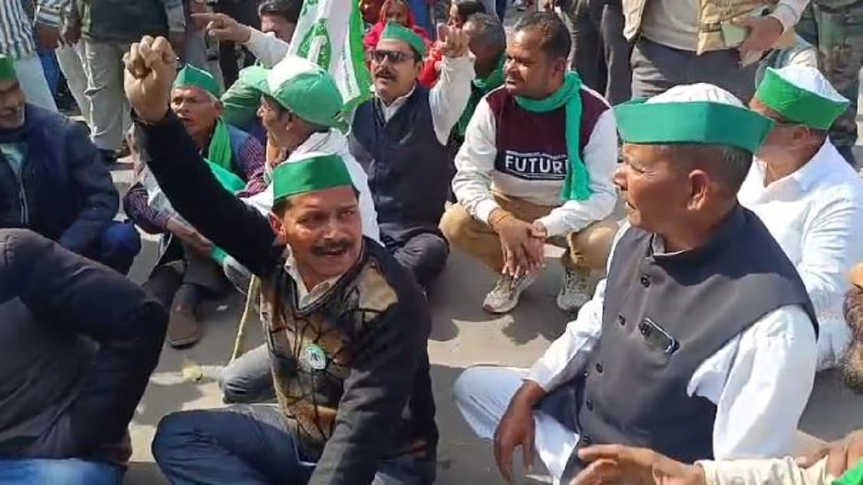 Farmers protest against trade deal in Bareilly