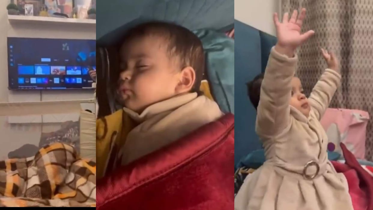 Girl woke up immediately deep sleep after hearing the sound of her favorite cartoon video goes viral