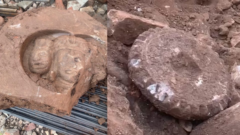 Sudarshan Chakra like structure found during excavation of Shri Kali Mata Temple Kalka