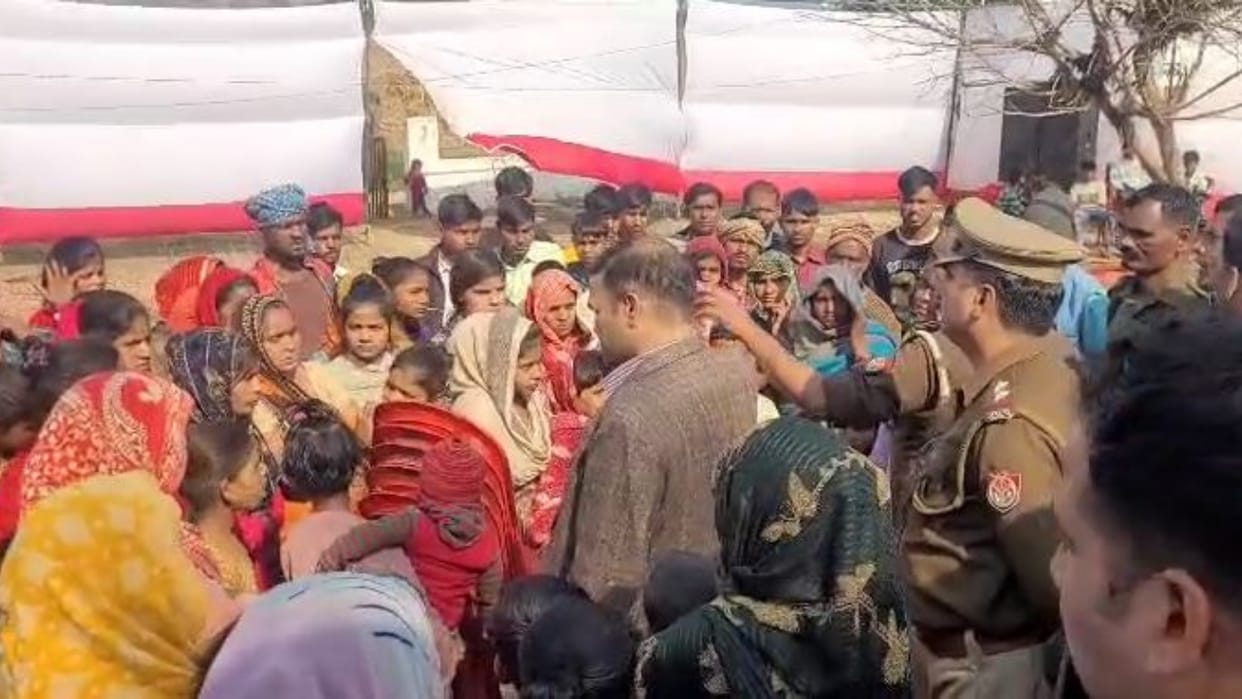 tension over Ambedkar statue installed without permission in the village in budaun