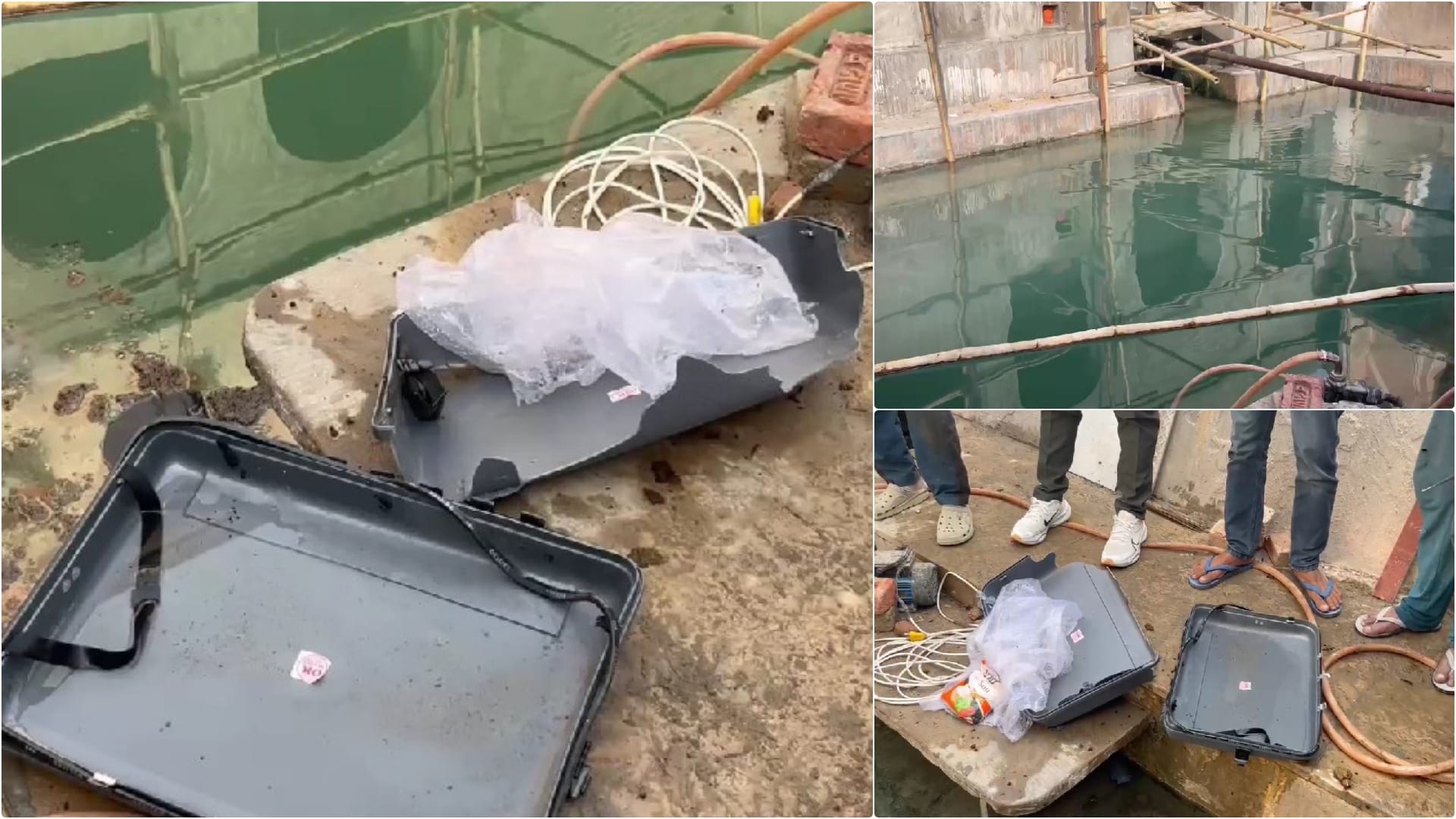 गणेश्वर तीर्थ धाम के कुंड के पास सूटकेस ब्लास्ट