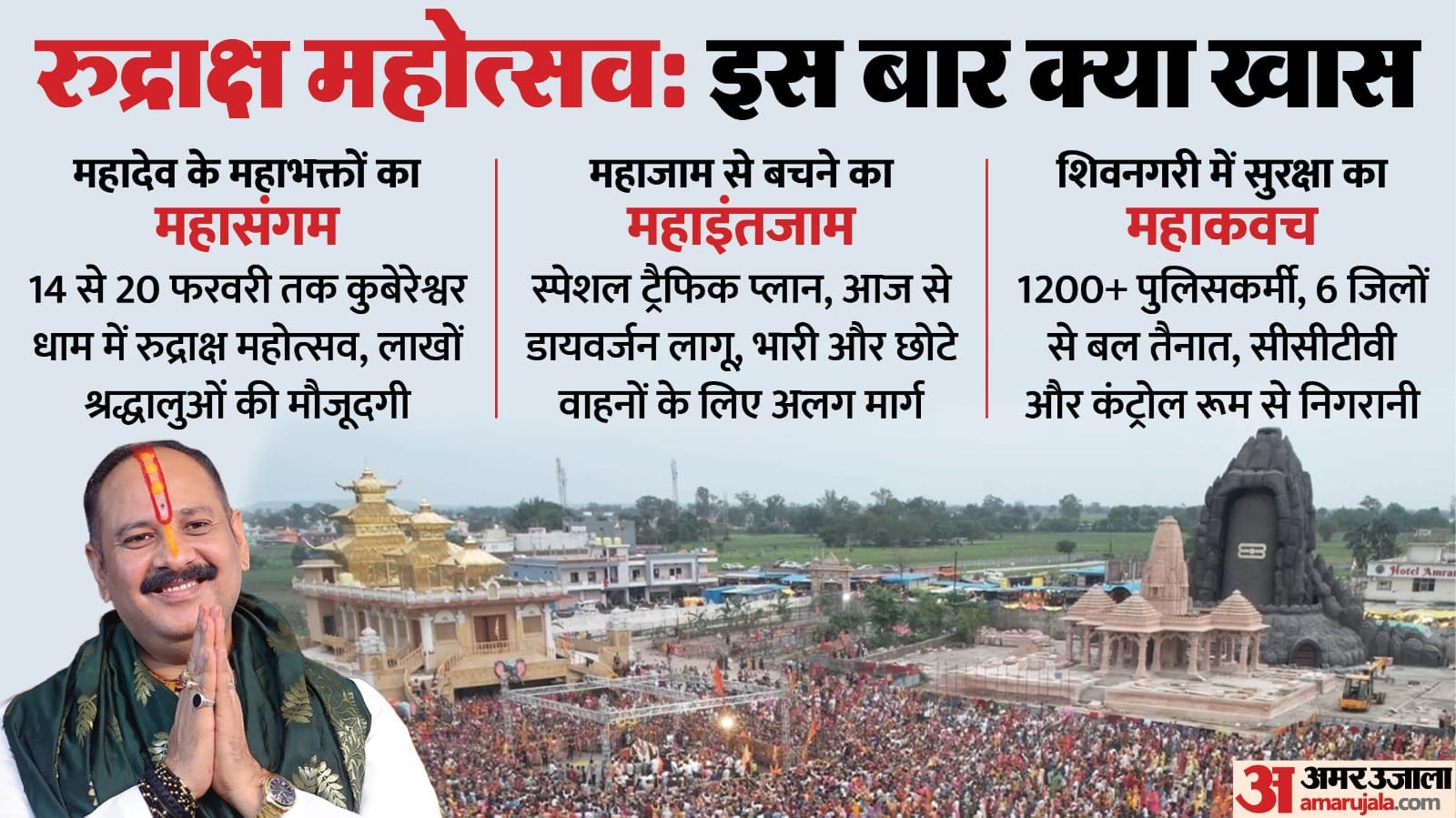 सीहोर के कुबेरेश्वर धाम में शिवरात्रि के अवसर पर महोत्सव हो रहा है।