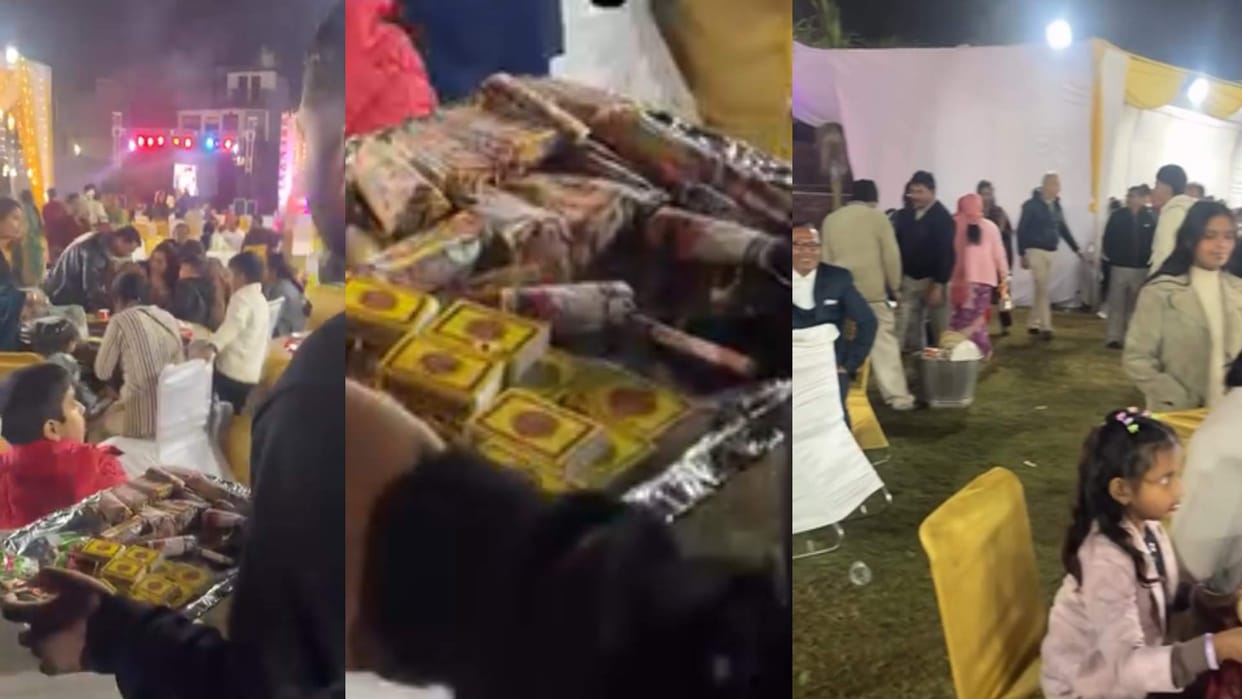 Guests were welcomed with cigarette and gutkha at the wedding video goes viral on social media