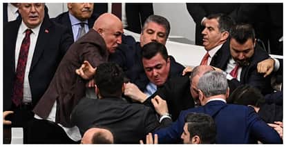turkey parliament brawl between lawmakers over justice minister appointment video