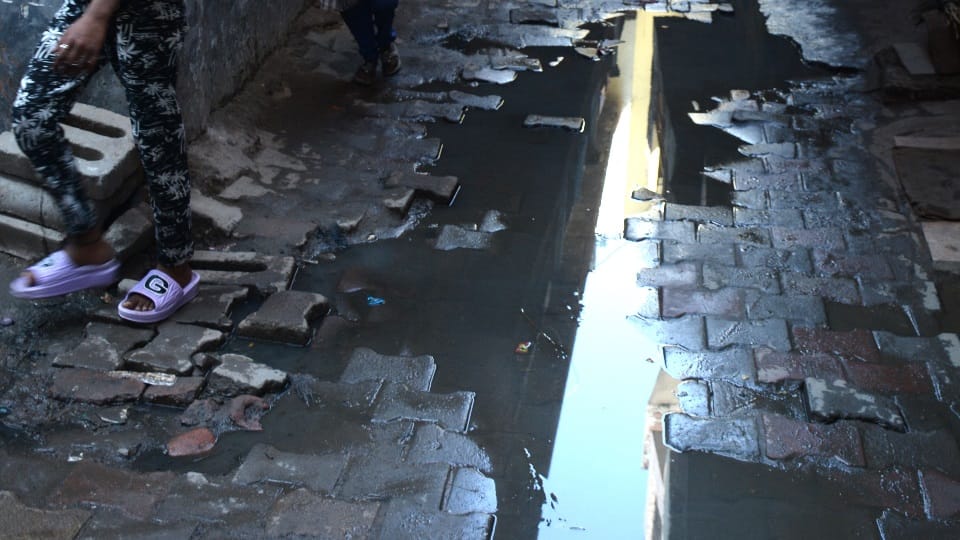 Dirty water and overflowing sewers families distressed hallomajra