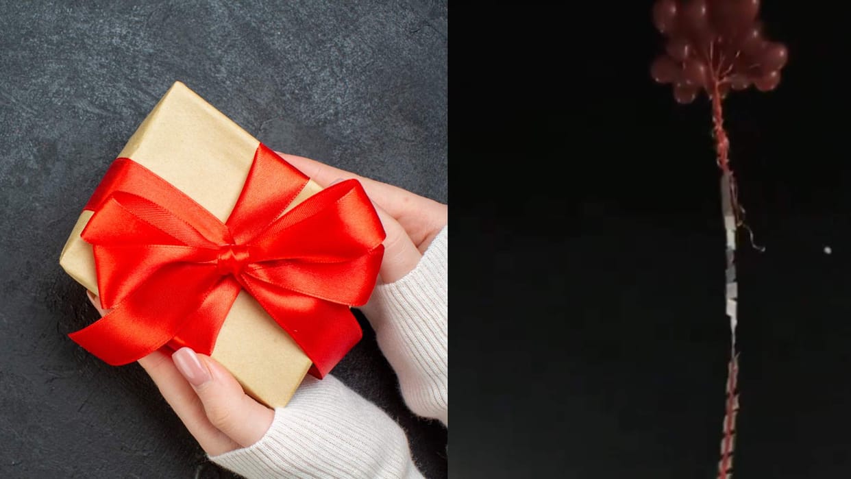 Viral video boyfriend gifted his girlfriend a money chain worth Rs 1.65 lakh which he threw into the air