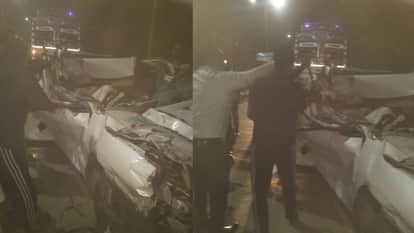 Sultanpur: Mother and son killed in horrific road accident, high-speed car rams into parked truck from behind